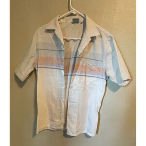 Vtg Royale‎ Air Private Collection Striped Button Up Shirt Mens M, Short Sleeve
